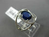 ESTATE 1.53CT DIAMOND & AAA SAPPHIRE 14K WHITE GOLD 3D OVAL HALO ENGAGEMENT RING