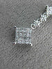 ESTATE LONG .56CT DIAMOND 18K WHITE GOLD CLASSIC JOURNEY INVISIBLE PENDANT 19808