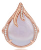 10.15CT DIAMOND & AAA ROSE QUARTZ 14KT ROSE GOLD TEAR DROP DOUBLE LEAF FUN RING