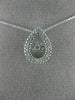 ESTATE .12CT DIAMOND 14K WHITE GOLD 3D CLUSTER TEAR DROP DANCING DIAMOND PENDANT