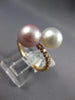 WIDE .25CT DIAMOND & AAA WHITE & PINK SOUTH SEA PEARL 18KT ROSE GOLD LOVE RING