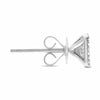 ESTATE .79CT DIAMOND 18KT WHITE GOLD ROUND & PRINCESS HALO SQUARE STUD EARRINGS