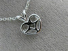 ESTATE .05CT DIAMOND 14KT WHITE GOLD 3D SOLITAIRE HEART LOVE FUN PENDANT #25932