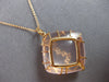 LARGE 21.53CT DIAMOND & AAA PINK TOPAZ 18K ROSE GOLD SQUARE WEB FLOATING PENDANT