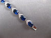 LARGE 10.73CT DIAMOND & AAA SAPPHIRE 14K WHITE GOLD OVAL & ROUND TENNIS BRACELET