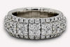 WIDE 3.41CT DIAMOND 18K WHITE GOLD MULTI FLOWER SQUARE ETERNITY ANNIVERSARY RING