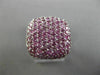 ESTATE LARGE 2.82CT DIAMOND & AAA PINK SAPPHIRE 18KT WHITE GOLD 3D SQUARE RING