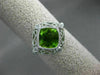 WIDE 2.34CT DIAMOND & AAA PERIDOT 14K WHITE GOLD SQUARE FILIGREE ETOILE FUN RING