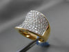 ESTATE MASSIVE 2.74CT DIAMOND 18KT YELLOW GOLD MULTI ROW 3D HEART FUN RING