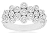 ESTATE WIDE .76CT DIAMOND 14KT WHITE GOLD 3D MULTI ROW BEZEL ANNIVERSARY RING