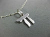 ESTATE SMALL 14KT WHITE GOLD 3D HANDCRAFTED CHAI PENDANT #530
