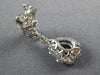 Estate 2.03Ct Diamond & Aaa Sapphire 18K White Gold 3D Round Tear Drop Hanging Earrings