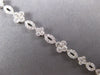 ESTATE 2.74CT DIAMOND 14KT WHITE GOLD ROUND 4 LEAF CLOVER FLOWER TENNIS BRACELET