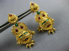 LARGE .22CT DIAMOND & ENAMEL 22KT YELLOW GOLD CHANDELIER HANGING EARRINGS #26949