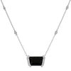 LARGE 7.05CT DIAMOND & AAA GREEN TOURMALINE 18KT WHITE GOLD SEMI BEZEL NECKLACE