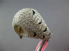 6.97CT WHITE & INTENSE CANARY DIAMOND & BLACK ENEAMEL 18KT WHITE GOLD OWL RING