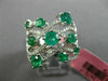 ESTATE LARGE 2.02CT DIAMOND & AAA EMERALD 18KT WHITE GOLD 3D ANNIVERSARY RING