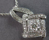 ESTATE .51CT DIAMOND 14KT WHITE GOLD 3D ROUND CLUSTER SQUARE FLOATING PENDANT