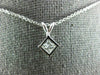 ESTATE .53CT DIAMOND 14KT WHITE GOLD 3D PRINCESS SOLITAIRE PENDANT #312
