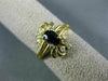 ESTATE .64CT DIAMOND & AAA SAPPHIRE 14KT YELLOW GOLD FLOWER FILIGREE RING #21357
