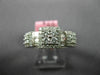 WIDE .76CT DIAMOND 18K WHITE GOLD ROUND & BAGUETTE CLUSTER HALO ANNIVERSARY RING