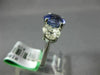 ANTIQUE 5.63CT DIAMOND & AAA SAPPHIRE 14K WHITE GOLD THREE STONE ENGAGEMENT RING