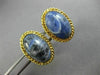 ANTIQUE EXTRA LARGE AAA SODALITE 14K YELLOW GOLD 3D SOLITAIRE OVAL ROPE CUFFLINK