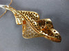 ESTATE LARGE 1.95CT WHITE & ORANGE DIAMOND 18KT ROSE GOLD 3D LEAF FUN PENDANT