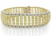 LARGE 29.64CT WHITE & FANCY YELLOW DIAMOND 18K 2 TONE GOLD 3 ROW TENNIS BRACELET