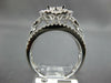 LARGE 1.51CT DIAMOND 18K WHITE GOLD ROUND & PRINCESS DOUBLE HALO ENGAGEMENT RING