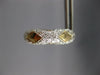 1.0CT DIAMOND 14KT 2 TONE GOLD SEMI HOOP GEOMETRICAL FUN HANGING EARRINGS #27313