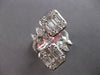 EXTRA LARGE 2.69CT DIAMOND 18KT WHITE GOLD 3D DOUBLE SQUARE CRISS CROSS FUN RING