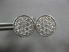 ESTATE LARGE 1.35CT DIAMOND 18KT WHITE GOLD CLASSIC PAVE CIRCULAR STUD EARRINGS