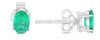 ESTATE .90CT AAA EMERALD 14K WHITE GOLD 3D OVAL CLASSIC SOLITAIRE STUD EARRINGS