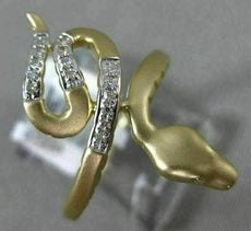 ESTATE .10CT ROUND DIAMOND 14KT YELLOW GOLD 3D CLASSIC ETOILE SNAKE FUN RING