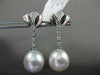 ESTATE LARGE .24CT DIAMOND 14K WHITE GOLD SOUTH SEA PEARL FLOWER ETOILE EARRINGS