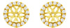 ESTATE 0.45CT DIAMOND 14KT YELLOW GOLD 3D HALO ROUND SQUARE JACKET EARRINGS