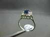 ANTIQUE 1.5CT DIAMOND & AAA SAPPHIRE 14K W GOLD EMERALD CUT HALO ENGAGEMENT RING
