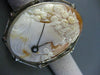 ANTIQUE LARGE OLD MINE DIAMOND 14KT WHITE GOLD FILIGREE CAMEO BROOCH PIN #11970