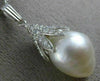 ESTATE .45CT DIAMOND & AAA SOUTH SEA PEARL 18KT WHITE GOLD FLOWER PENDANT #26193