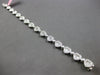 LARGE 3.79CT DIAMOND 18K WHITE GOLD ROUND & BAGUETTE MULTI HEART TENNIS BRACELET