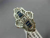 ANTIQUE .21CT OLD MINE DIAMOND & AAA SAPPHIRE 18K WHITE GOLD FILIGREE RING 19859