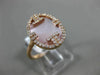 ESTATE .22CT DIAMOND & AAA MOTHER OF PEARL 14KT ROSE GOLD 3D OVAL FUN RING