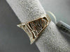ANTIQUE LARGE 1.56CT ROUND & BAGUETTE DIAMOND 14KT ROSE GOLD 3D LEAF FUN RING