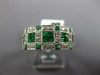WIDE 1.47CT DIAMOND AAA EMERALD 14K WHITE GOLD ROUND & PRINCESS ANNIVERSARY RING
