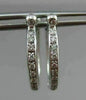 ESTATE .45CT DIAMOND 14K WHITE GOLD DOUBLE SIDED HUGGIE HOOP EARRINGS  #22504