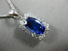 ESTATE LARGE 4.86CT DIAMOND & TANZANITE 14KT WHITE GOLD HALO RECTANGULAR PENDANT