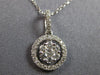 ESTATE .35CT DIAMOND 18KT WHITE GOLD 3D CLASSIC FLOWER HALO FUN FLOATING PENDANT