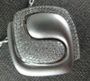 ESTATE LARGE .71CT DIAMOND 18K WHITE GOLD MATTE & SHINY SQUARE LOVE KNOT PENDANT