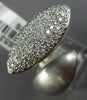 ESTATE LARGE .90CT DIAMOND 14KT WHITE GOLD MARQUISE PAVE CRISS CROSS MATTE RING